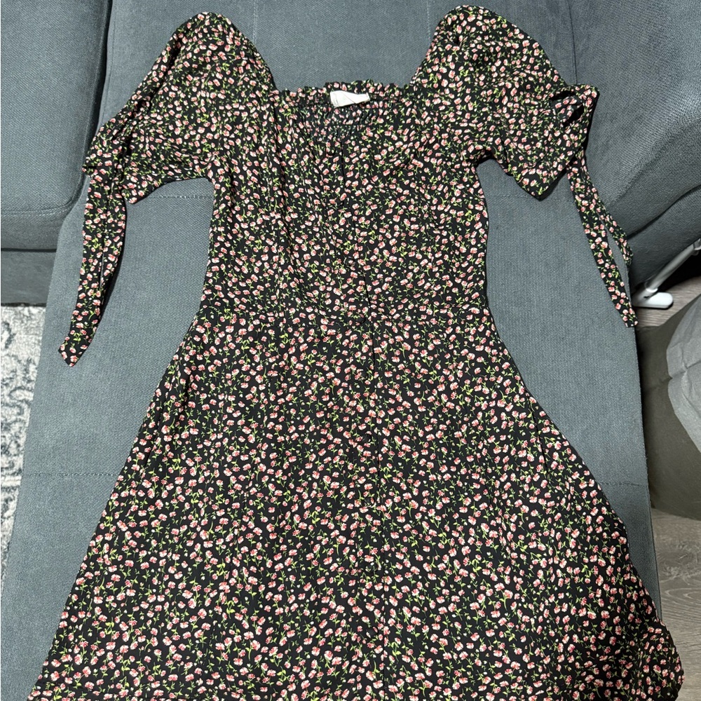 Floral Black Dress